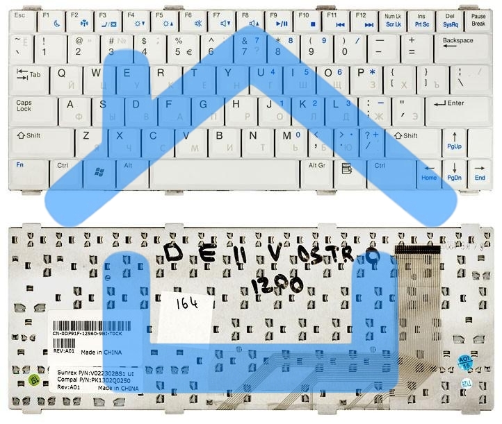 Клавиатура для ноутбука Dell Vostro 1200 V1200 белый