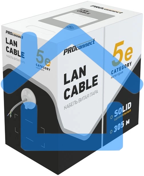 Кабель Proconnect (01-0027) Кабель UTP CAT5e 2 пары (305м) 0.51 мм