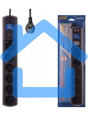 Сетевой фильтр Most HV6 5м (6 розеток) черный (коробка)