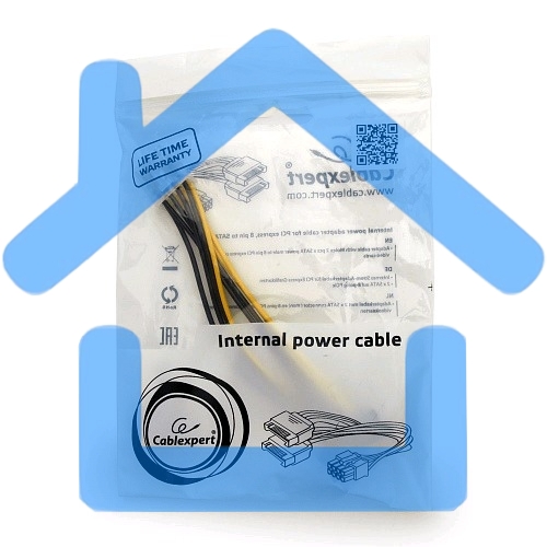 Разветвитель питания Cablexpert CC-PSU-83, 2xSATA->PCI-Express 8pin, для подключения в/к PCI-Е (8pin) к б/п ATX