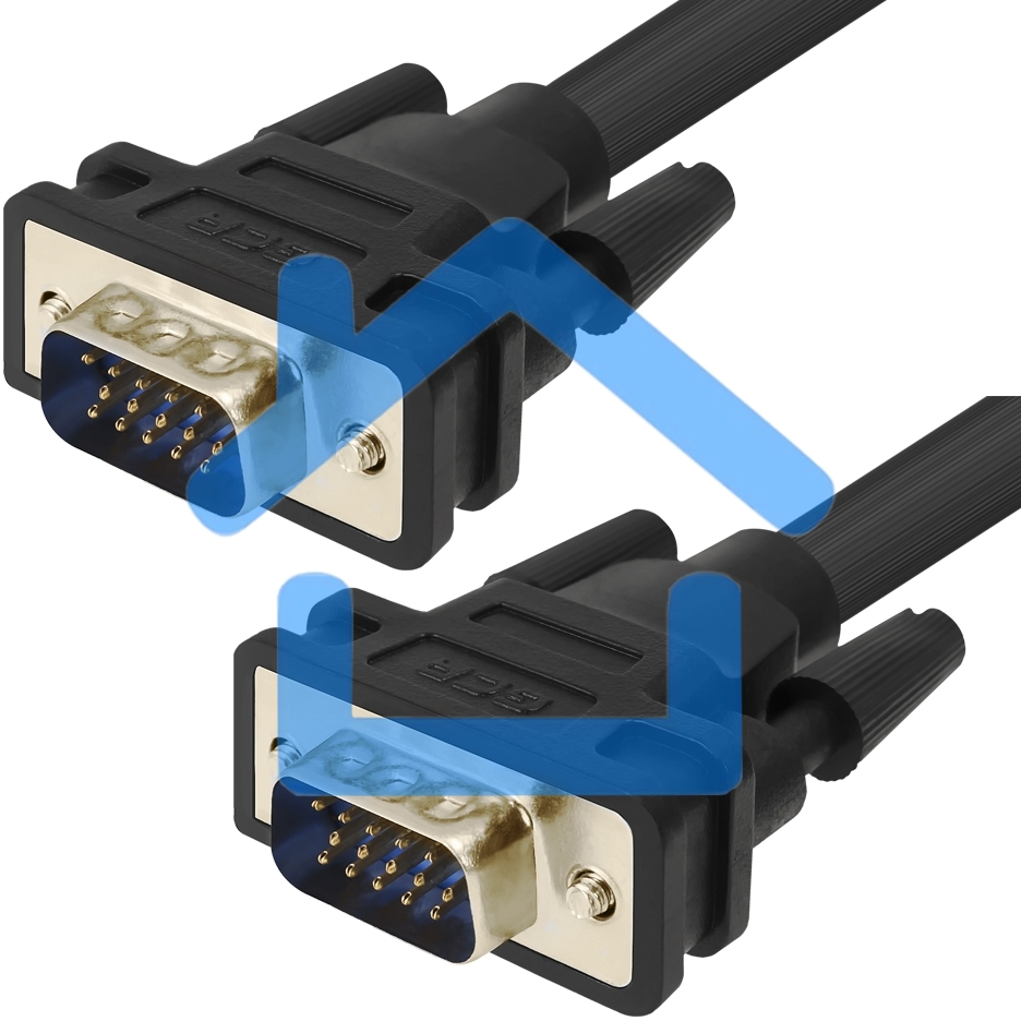 Кабель Greenconnect SVGA 7.0м черный, позолоченные контакты, ферритовые кольца, OD8.0mm. 15M / 15M Premium GCR-VM2VM2-7.0m, 28/28 AWG, двойной экран