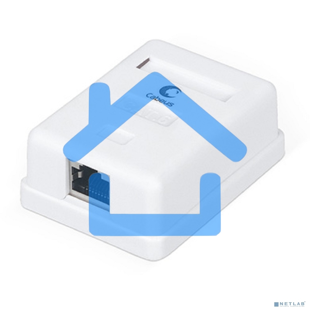 Розетка в сборе Cabeus, 1x RJ45(8P8C), кат. 6, экр., внешняя, белый, (WS-8P8C-Cat.6-SH-1)