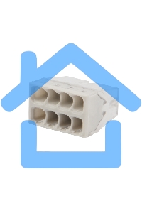 Экспресс-клемма Rexant СМК 2273-208, 8-проводная 0.5-2.5 мм², прозрачная, блистер (6 шт./уп.)