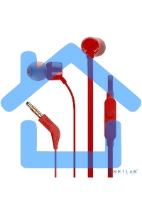 Наушники-гарнитура JBL T110 красный