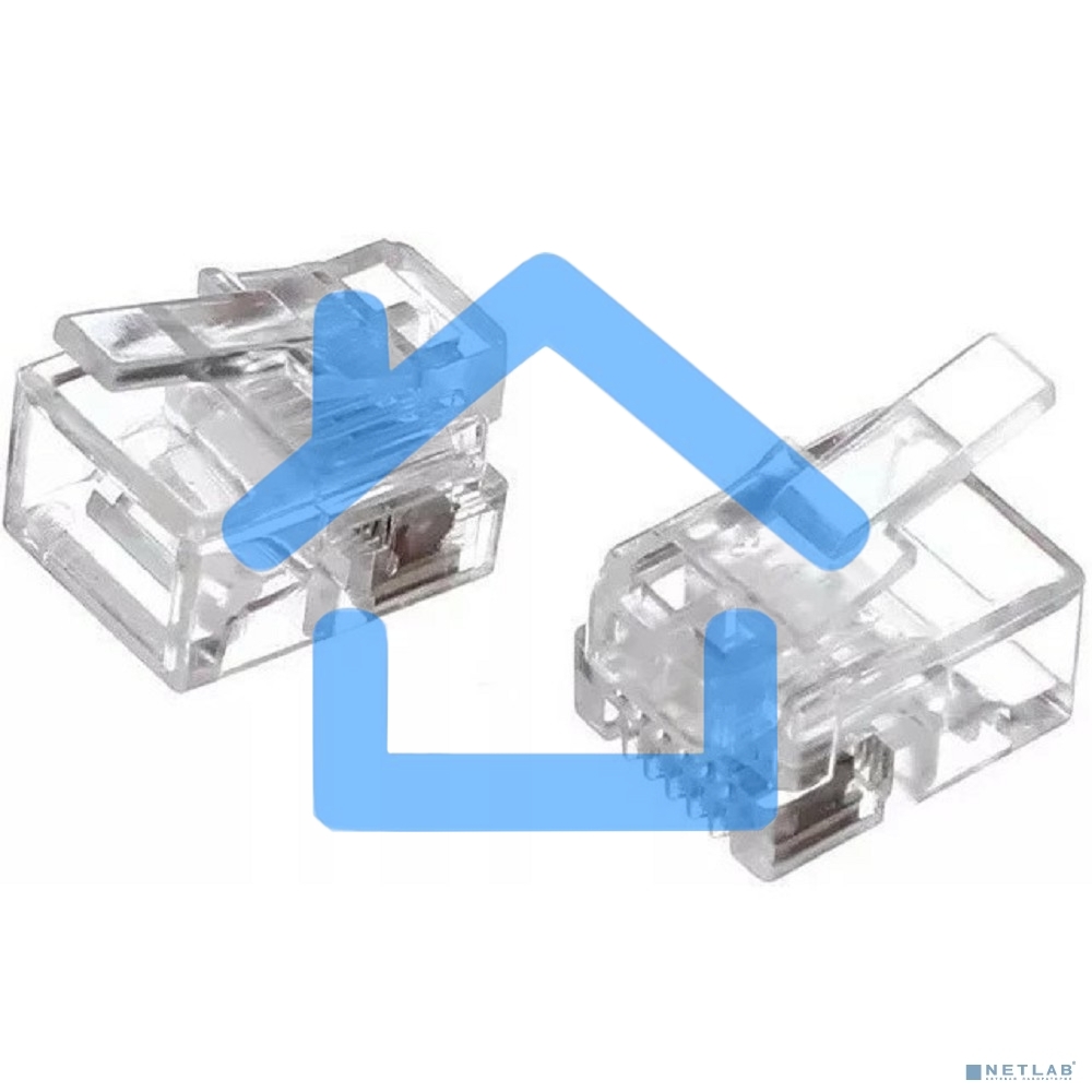 Коннектор ExeGate PL12-6P6C-100 RJ-12 телефонный разъем (6P6C), золотое напыление (100шт)