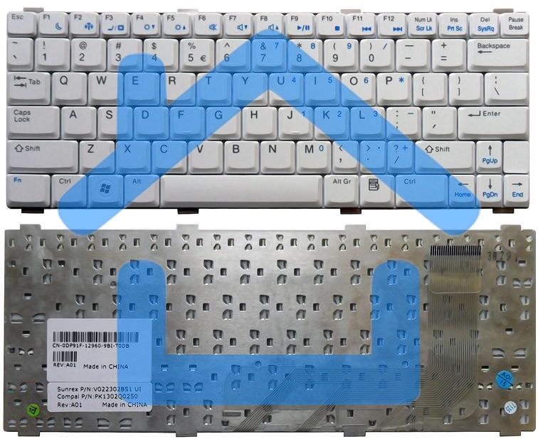 Клавиатура для ноутбука Dell Vostro 1200 V1200 белый