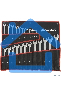 Набор ключей комбинированных Matrix, 6 - 32 мм, 25шт., CrV, матовый хром