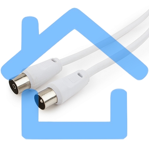 Кабель телевизионный Cablexpert, CCV-515-W-5M, Coaxial M/F, белый, 5м