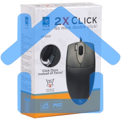Мышь проводная A4Tech OP-620D черный, 1000 dpi, USB, кнопки - 4