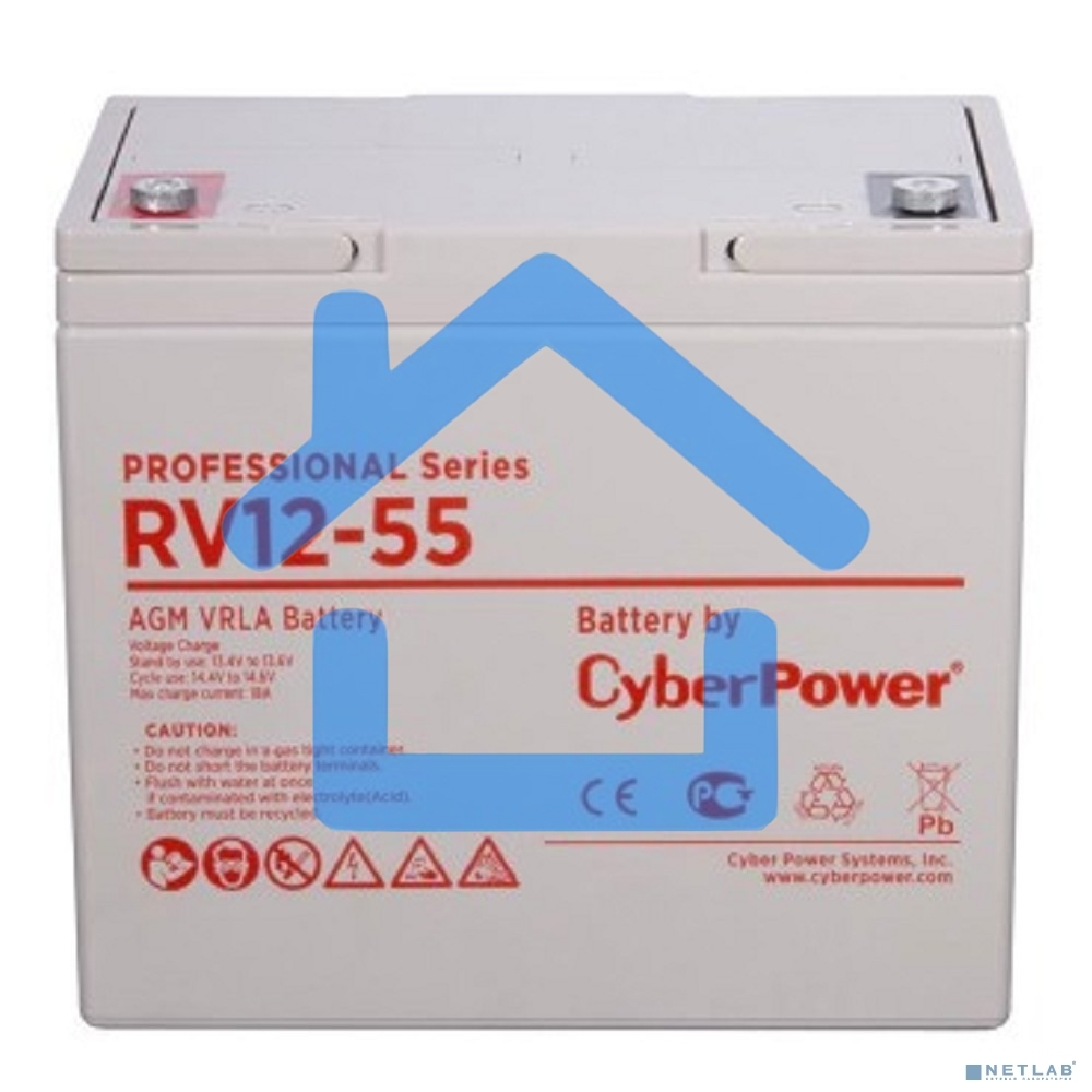 Батарея PS CyberPower Professional series RV 12-55 / 12V 60Ah operational life 12 years