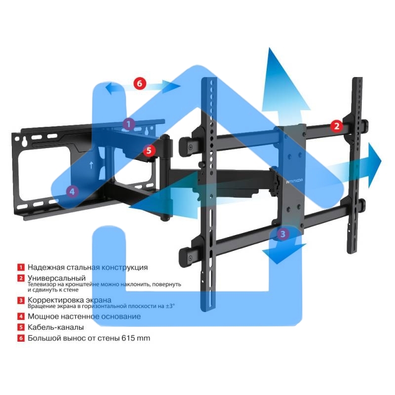 Кронштейн для телевизора Arm Media PARAMOUNT-60 черный 32