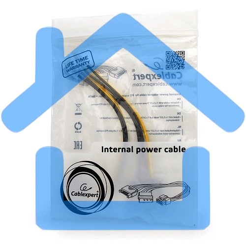 Разветвитель питания Cablexpert CC-PSU-82, Molex+SATA->PCI-Express 8pin, для подключения в/к PCI-Е (8pin) к б/п ATX