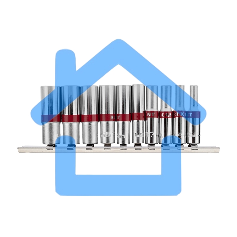 Набор удлиненных торцевых головок Rexant 1/4, шестигранные, CrV, 10 шт., 4-13 мм