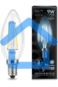 Лампа светодиодная Gauss Filament Свеча E14 9Вт 4100К