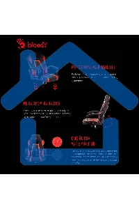 Кресло игровое A4TECH Bloody GC-250, на колесиках, искусственная кожа/ткань, черный/красный