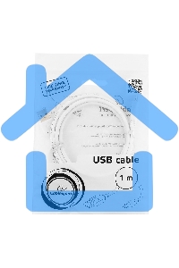 Кабель USB2.0 Pro Cablexpert CCP-mUSB2-AMBM-W-1M, AM/microBM 5P, 1м, экран, белый, пакет