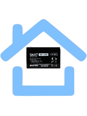 АКБ свинцово-кислотная SKAT SB 1209 тип AGM 12V 9А·ч I зар. 2,7 А (ножевые клеммы, гарантия - 18 месяцев) (2540)