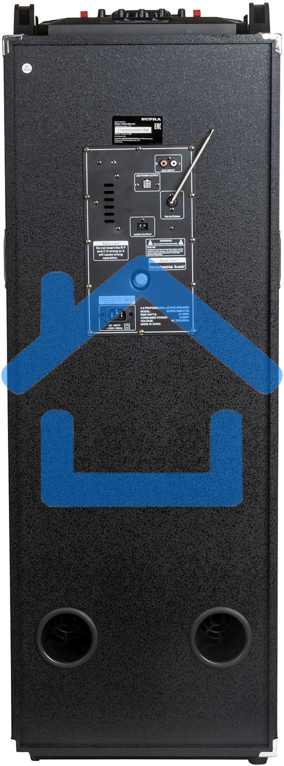 Минисистема SUPRA SMB-2150 черный 1200Вт FM USB BT SD (в комплекте: активн.+пассив.колонки)