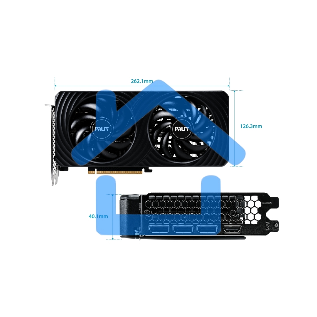 Видеокарта Palit RTX 5060 DUAL OC NV RTX 5060 8Gb 128bit GDDR7 2280/28000/HDMIx1/DPx3/HDCP R NE75060S19P1-Gb2063D PCI-E 5.0