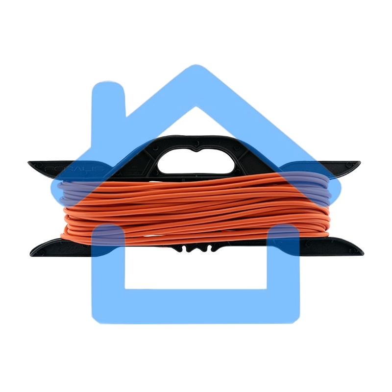 Удлинитель-шнур на рамке PROconnect ПВС 2х0.75, 20 м, б/з, 6 А, 1300 Вт, IP20, оранжевый (Сделано в России)