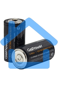 Батарейка GoPower R14 C Shrink 2 Heavy Duty 1.5V (2/24/288)