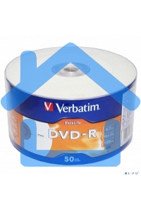Диск DVD-R Verbatim 4,7 Gb 16x DataLife Inkjet Printable, Shrink, 50 шт (43793)