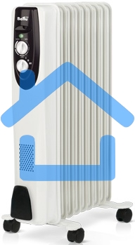 Обогреватель масляный Ballu Classic BOH/CL-09WRN (9 секций), белый, 2000 Вт, 25 м2, термостат