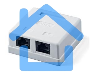 Розетка GEMBIRD NA214 RJ-45 кат.5e внешняя 2 порта, 110&Krone