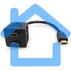 Разветвитель HDMI Cablexpert DSP-2PH4-002, HD19F/2x19F, 1 компьютер => 2 монитора, пасcивный, Full-HD, 3D, 1.4v