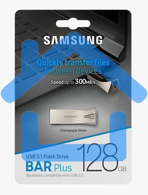 Флешка USB R/W R/W Samsung BAR Plus 128 Gb USB Drive USB 3.1 (up to 300Mb/s) (MUF-128BE3)