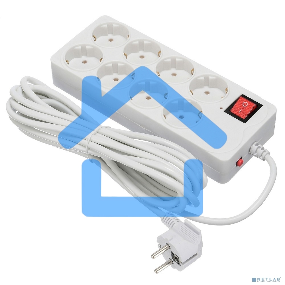 Сетевой фильтр Buro 800SH-5-W 5м (8 розеток) белый (коробка)