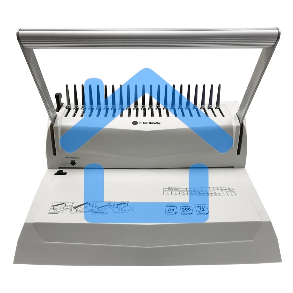 Переплетчик Heleos БП-16 A4/перф.16л.сшив/макс.500л./пластик.пруж. (6-51мм)