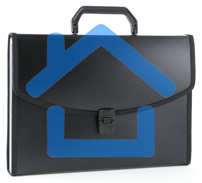 Папка-портфель Бюрократ -BPP13LBLCK 13 отделений, A4 с окантовкой, пластик, 0.7мм, черный