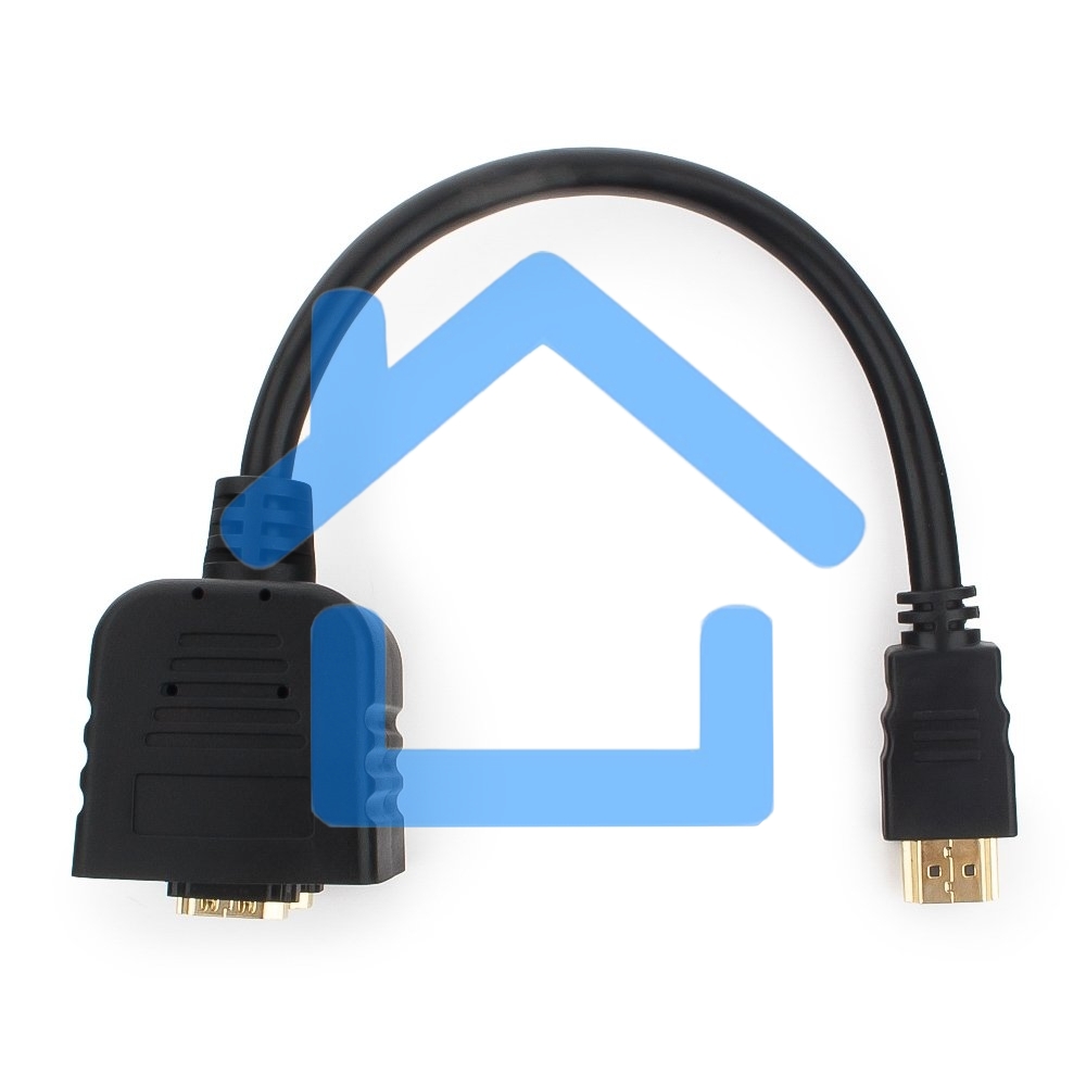 Разветвитель HDMI Cablexpert DSP-2PH4-002, HD19F/2x19F, 1 компьютер => 2 монитора, пасcивный, Full-HD, 3D, 1.4v