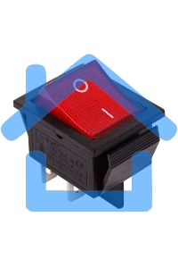 Выключатель клавишный 250V 20А (4с) ON-OFF красный с подсветкой Rexant