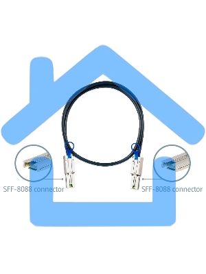 Кабель SAS для QNAP CAB-SAS10M-8088 Кабель mini SAS (SFF-8088), 1 метр