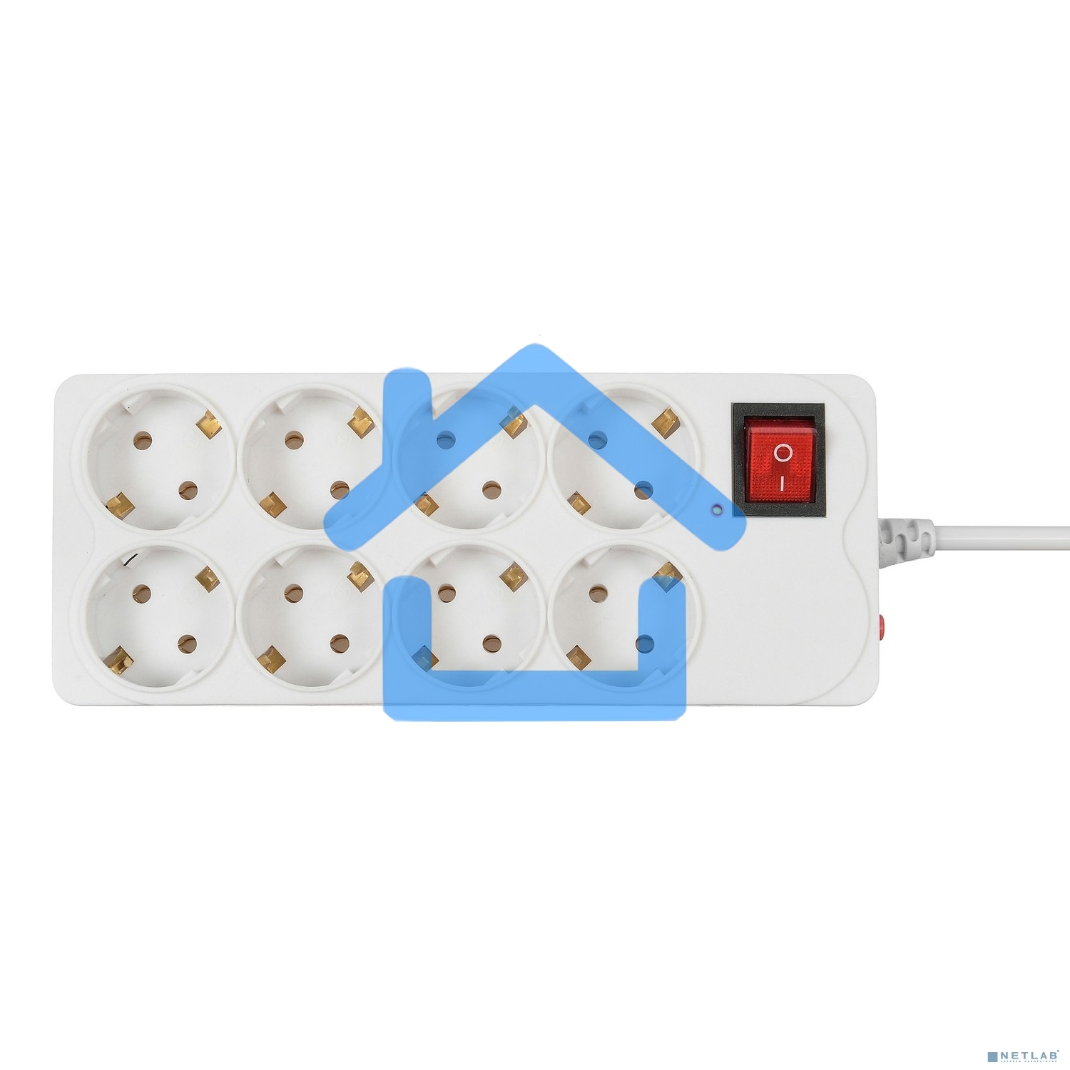 Сетевой фильтр Buro 800SH-5-W 5м (8 розеток) белый (коробка)