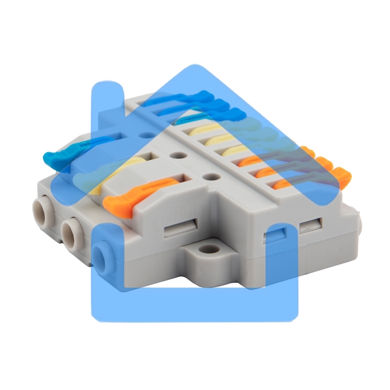 Клемма СМК 3х3 проходная разветвительная 3 полюса, с монтажной площадкой (1 ввод, 3 вывода на полюс), (4 шт/уп) Rexant