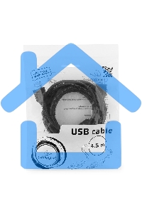Кабель Gembird PRO CCF-USB2-AMAF-15 USB 2.0 кабель удлинительный 4.5м AM/AF позол.конт., фер.кол., пакет