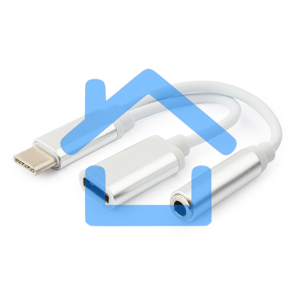 Переходник Cablexpert Переходник USB, USB Type-C/Jack3.5 F+ Type-C F, пакет (CCA-UC3.5F-02-W)
