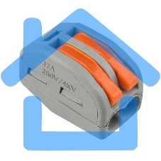 Универсальная клемма 2-проводная, серая (0,08-2,5/4 мм²) (50 шт./уп.) Rexant