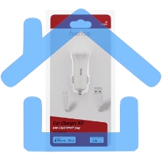 Автомобильное зарядное устройство Hama H-183291 1A кабель Apple Lightning белый