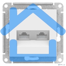 Розетка двойная компьютерная RJ45+RJ45, кат.5E, механизм, БЕЛЫЙ
