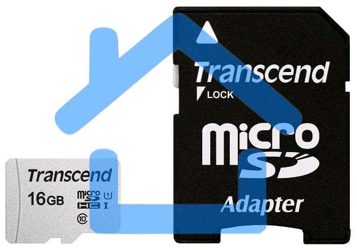 Флеш карта Micro SecureDigital 16Gb TranscendTS16GUSD300S-A MicroSDHC Class 10 UHS-I, SD adapter