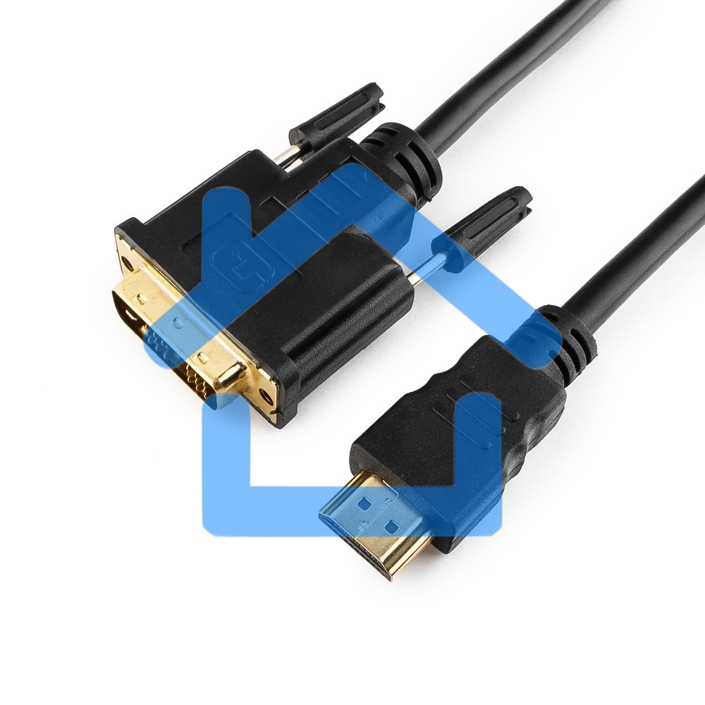 Кабель HDMI-DVI Cablexpert CC-HDMI-DVI-6, 19M/19M, single link, медь, позол.разъемы, экран, 1.8м, черный, пакет