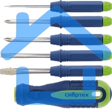 Отвертка со сменными насадками, 5 предметов, CrV Сибртех