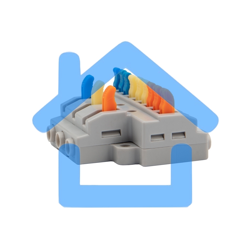 Клемма СМК 3х3 проходная разветвительная 3 полюса, с монтажной площадкой (1 ввод, 3 вывода на полюс), (4 шт/уп) Rexant