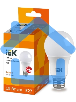 Лампа cветодиодная Iek LLE-A60-15-230-30-E27 ECO A60 шар 15Вт 230В 3000К E27 IEK