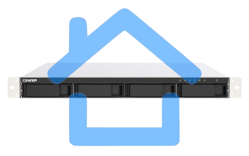 Сетевое хранилище без дисков SMB QNAP TS-453DU-4G NAS 4 HDD trays, rackmount 1U, 1 PSU. 4-core Intel Celeron J4125 2.0 GHz (up to 2.7 GHz), 4 Gb RAM (1 x 4 Gb) up to 8 Gb (2 x 4Gb), 2.5 Gigabit Ethernet x 2, 4xUSB, 1xHDMI . W/o rail kit RAIL-B02