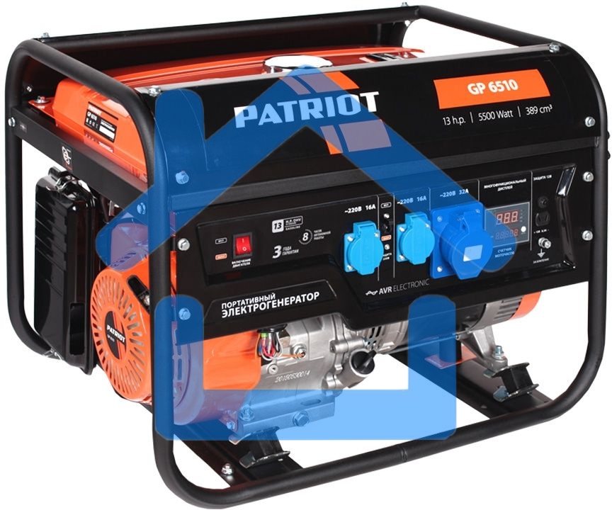Электрогенератор бензиновый Patriot GP 6510, 5.5 кВт, 78 дБ, 71 кг